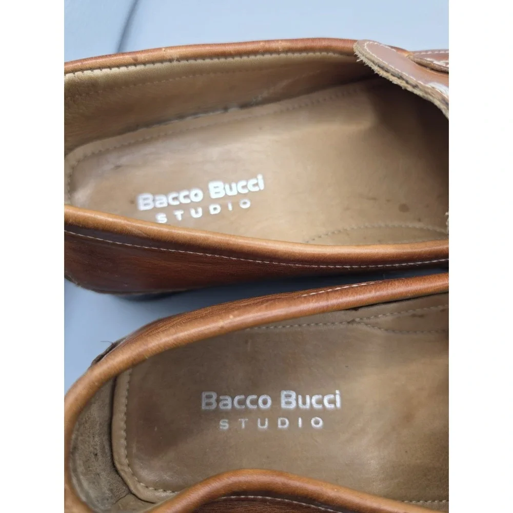Bacco Bucci Studio Men's 11M Brown Leather Loafers Vero Cuoio Slip On Dress...